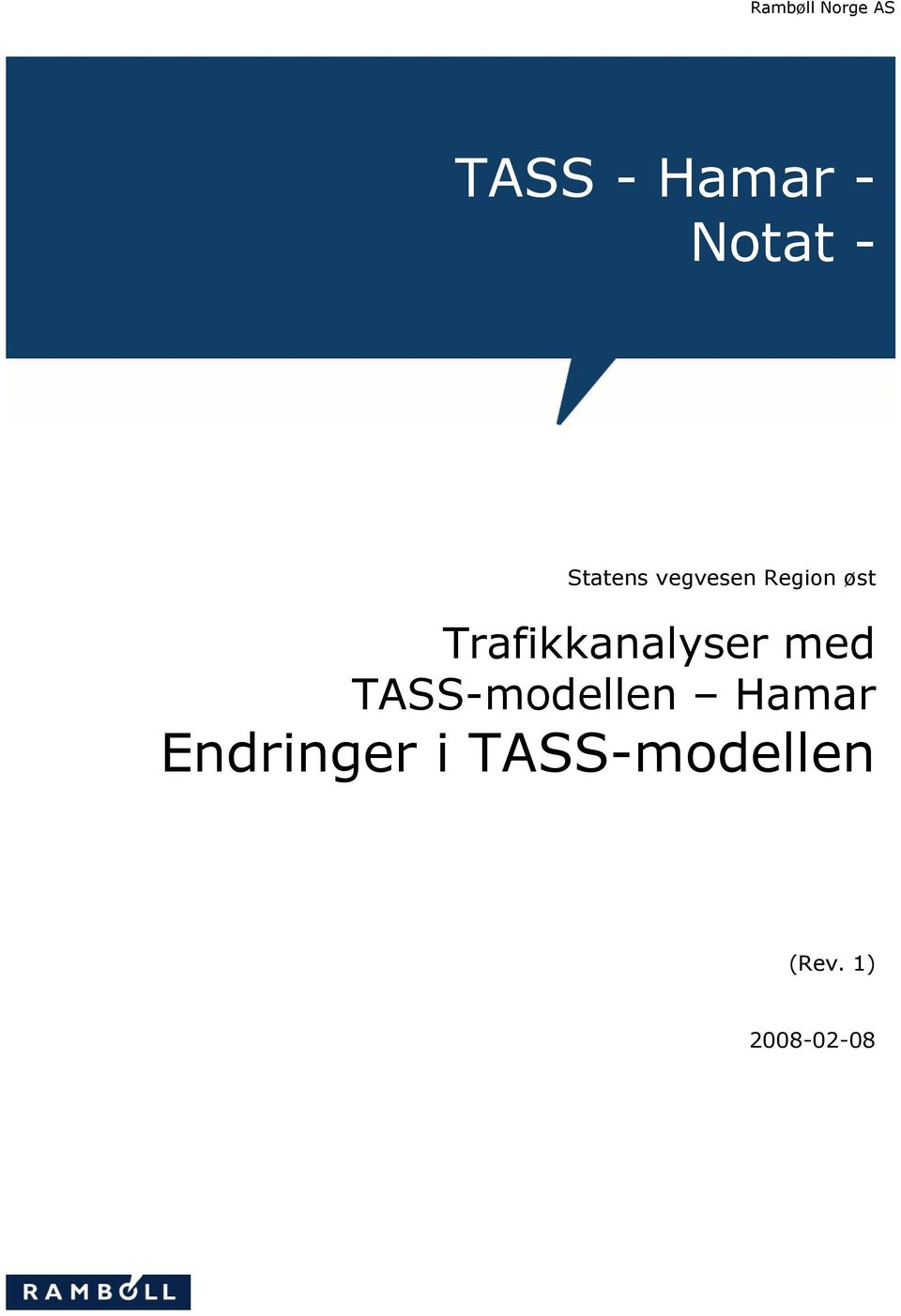 Trafikkanalyser med TASS-modellen