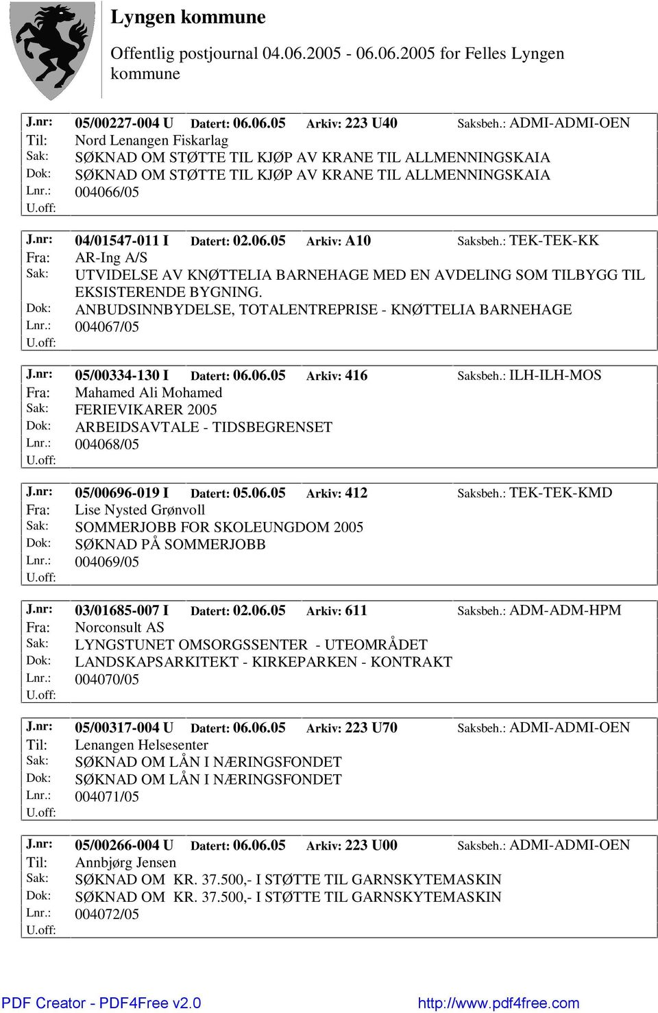 nr: 04/01547-011 I Datert: 02.06.05 Arkiv: A10 Saksbeh.: TEK-TEK-KK Fra: AR-Ing A/S Sak: UTVIDELSE AV KNØTTELIA BARNEHAGE MED EN AVDELING SOM TILBYGG TIL EKSISTERENDE BYGNING.