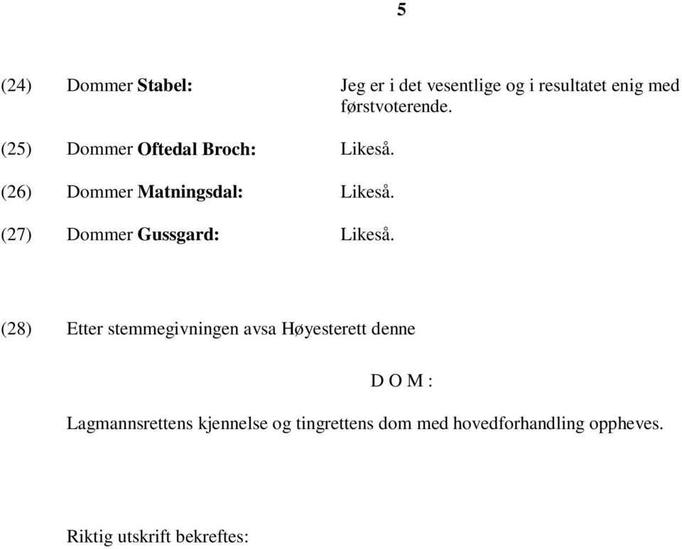 (27) Dommer Gussgard: Likeså.