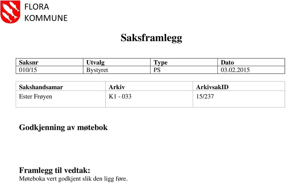 2015 Sakshandsamar Arkiv ArkivsakID Ester Frøyen K1-033