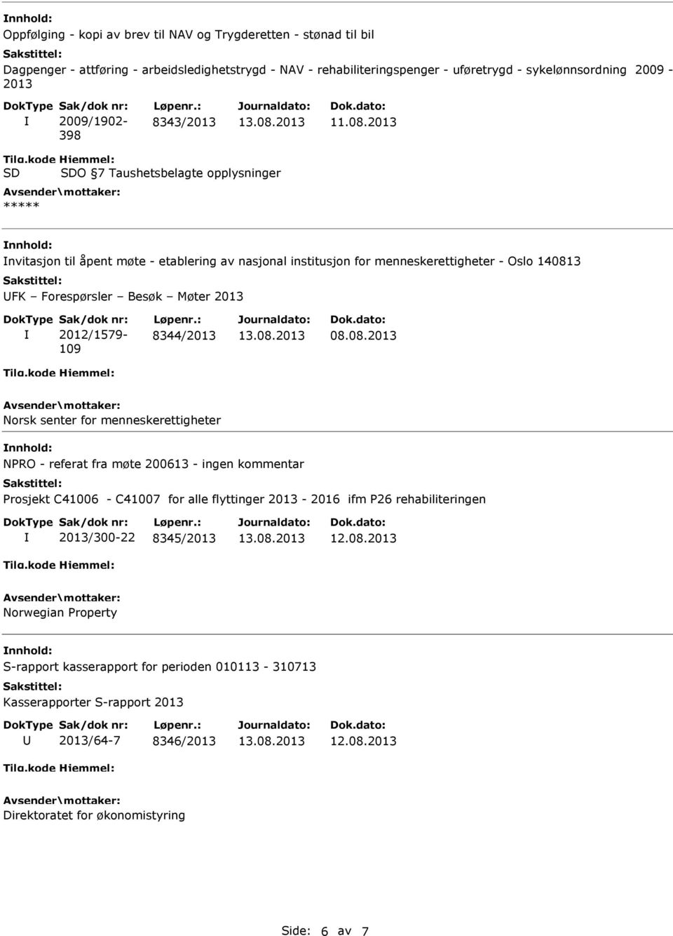 2013 O 7 Taushetsbelagte opplysninger nvitasjon til åpent møte - etablering av nasjonal institusjon for menneskerettigheter - Oslo 140813 FK Forespørsler Besøk Møter 2013 2012/1579-109