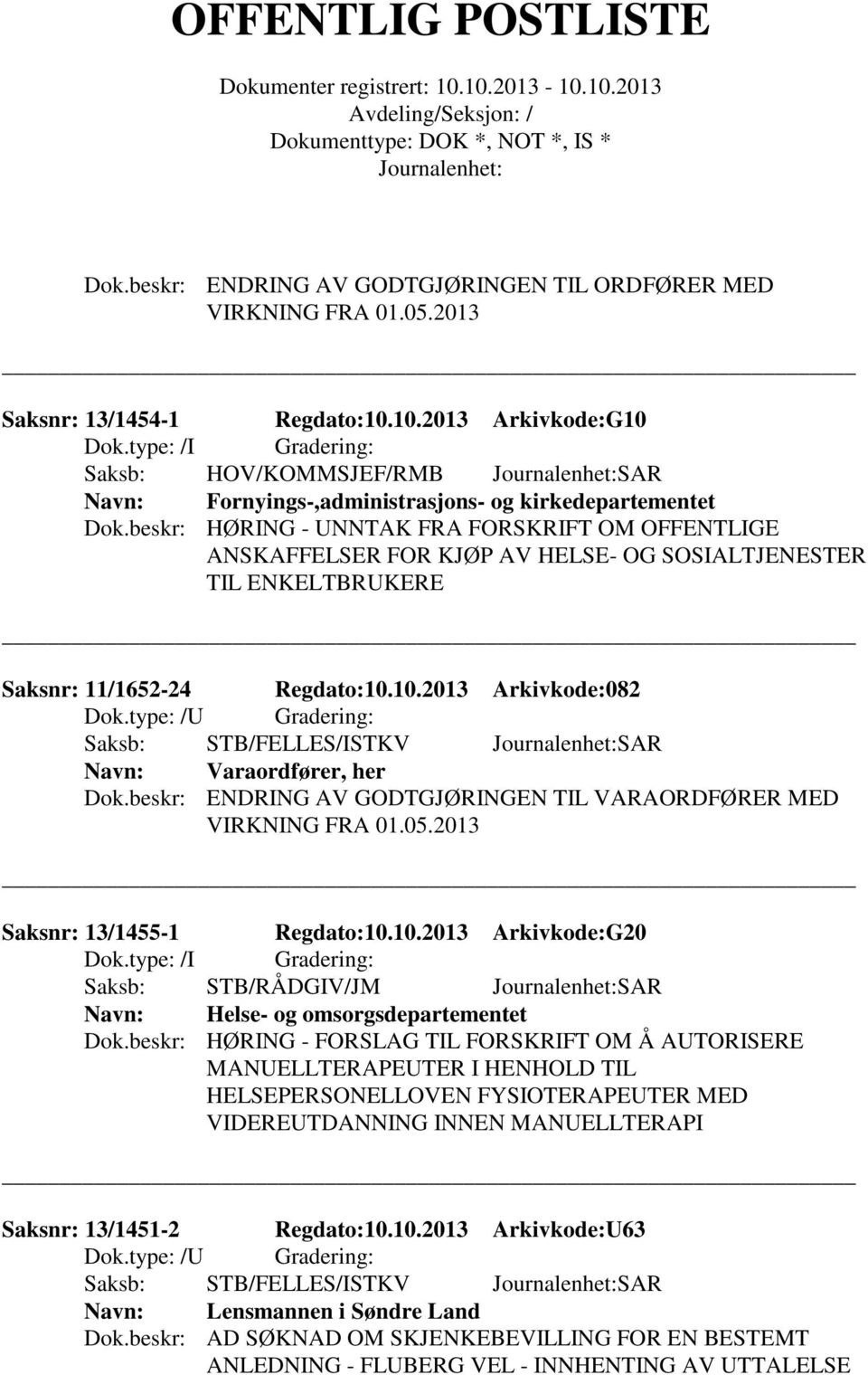 beskr: HØRING - UNNTAK FRA FORSKRIFT OM OFFENTLIGE ANSKAFFELSER FOR KJØP AV HELSE- OG SOSIALTJENESTER TIL ENKELTBRUKERE Saksnr: 11/1652-24 Regdato:10.