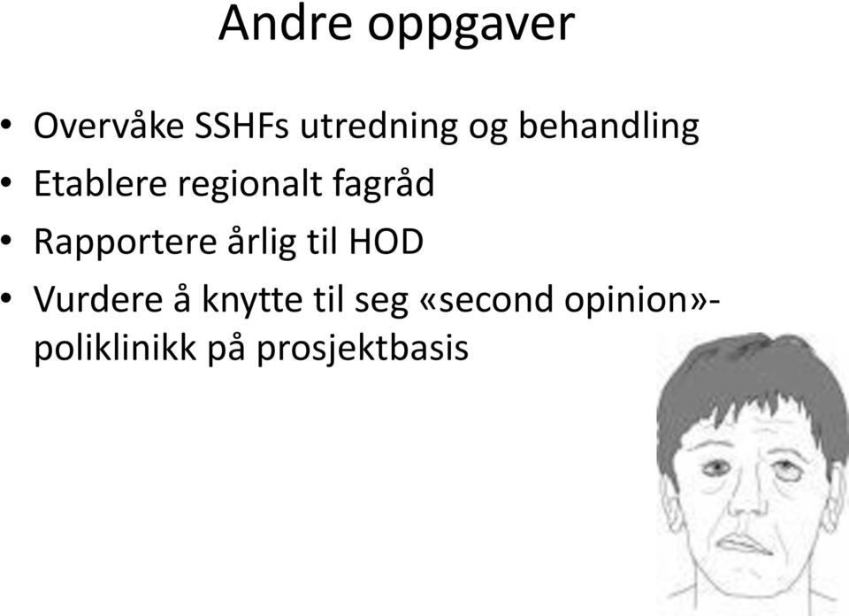 Rapportere årlig til HOD Vurdere å knytte