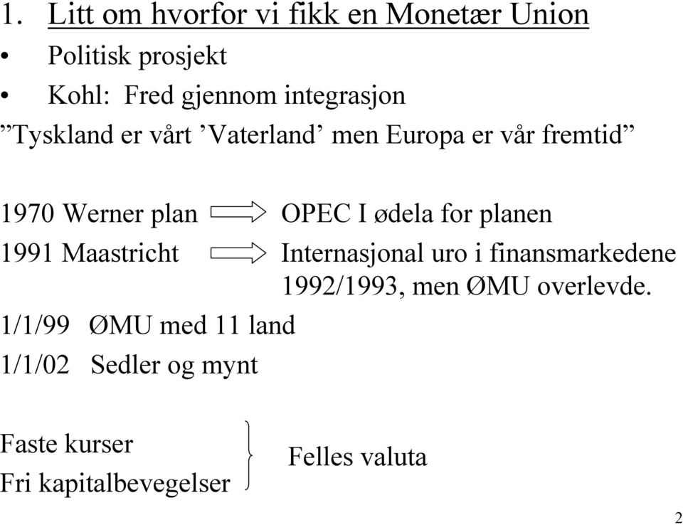 ødela for planen 1991 Maastricht Internasjonal uro i finansmarkedene 1992/1993, men ØMU