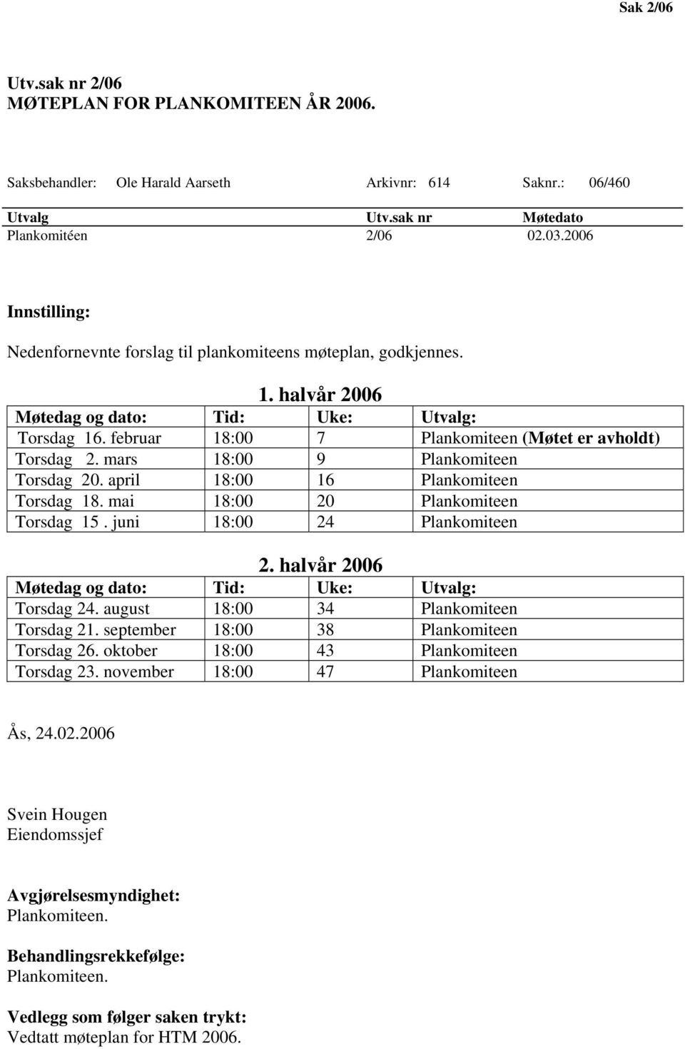 februar 18:00 7 Plankomiteen (Møtet er avholdt) Torsdag 2. mars 18:00 9 Plankomiteen Torsdag 20. april 18:00 16 Plankomiteen Torsdag 18. mai 18:00 20 Plankomiteen Torsdag 15.