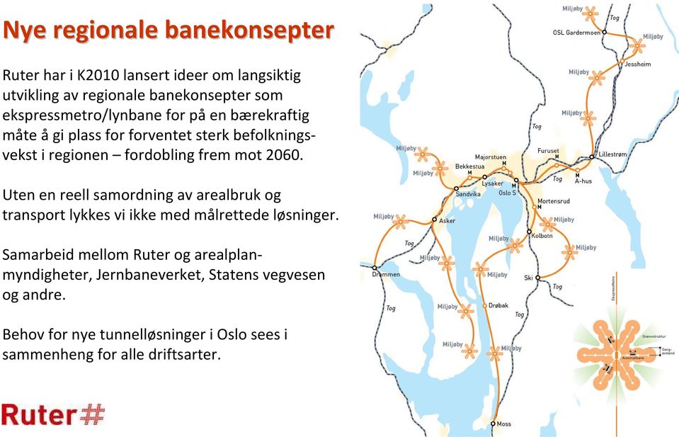 2060. Uten en reell samordning av arealbruk og transport lykkes vi ikke med målrettede løsninger.