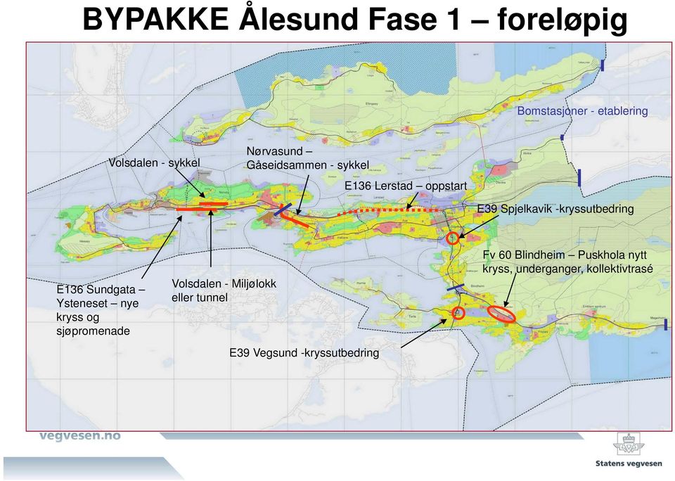 E136 Sundgata Ysteneset nye kryss og sjøpromenade Volsdalen - Miljølokk eller tunnel