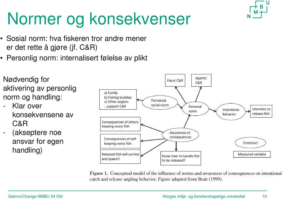 personlig norm og handling: - Klar over konsekvensene av C&R - (akseptere noe ansvar