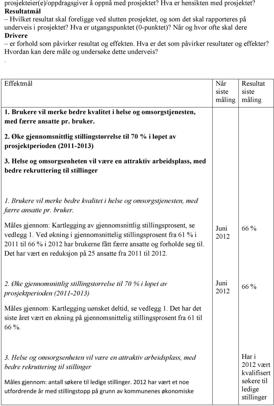 Når og hvor ofte skal dere Drivere er forhold som påvirker resultat og effekten. Hva er det som påvirker resultater og effekter? Hvordan kan dere måle og undersøke dette underveis?. Effektmål 1.