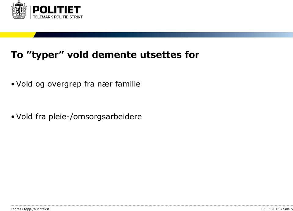 Vold fra pleie-/omsorgsarbeidere