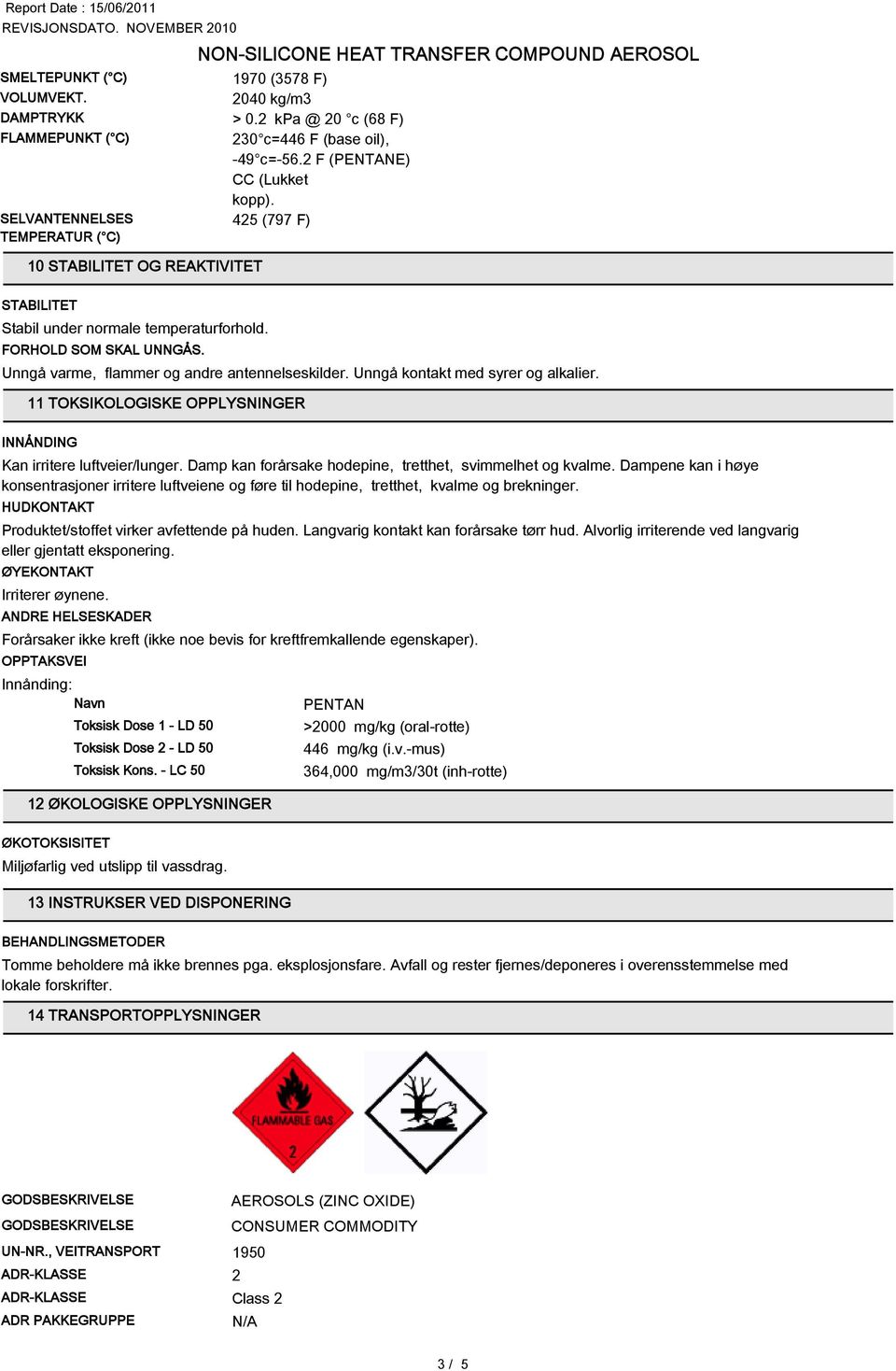 Unngå kontakt med syrer og alkalier. 11 TOKSIKOLOGISKE OPPLYSNINGER INNÅNDING Kan irritere luftveier/lunger. Damp kan forårsake hodepine, tretthet, svimmelhet og kvalme.