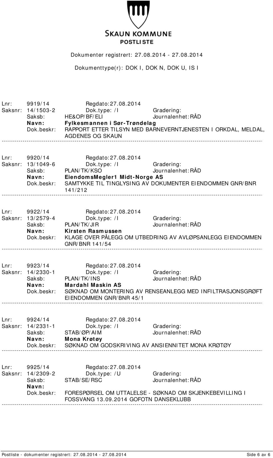 2014 Saksnr: 13/1049-6 Dok.