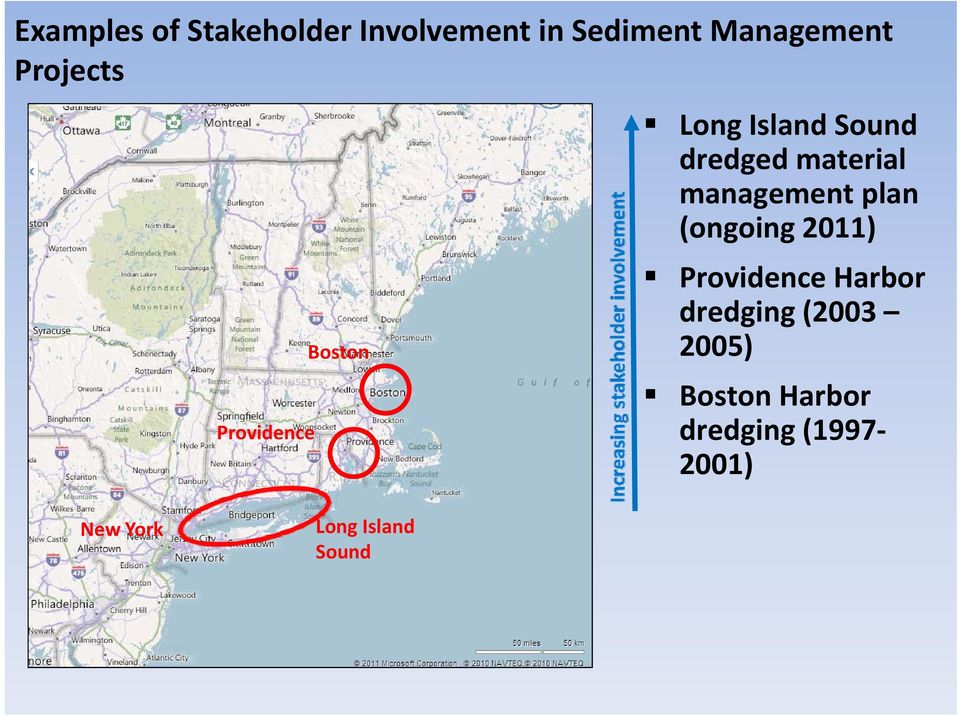 management plan (ongoing 2011) Providence Harbor dredging (2003