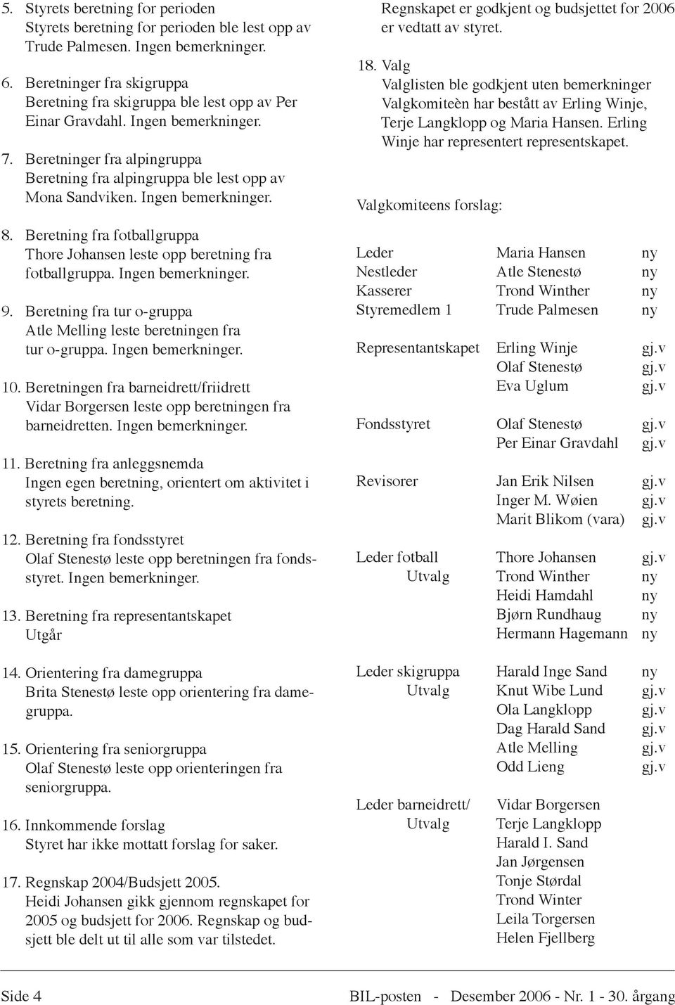 Ingen bemerkninger. 8. Beretning fra fotballgruppa Thore Johansen leste opp beretning fra fotballgruppa. Ingen bemerkninger. 9.