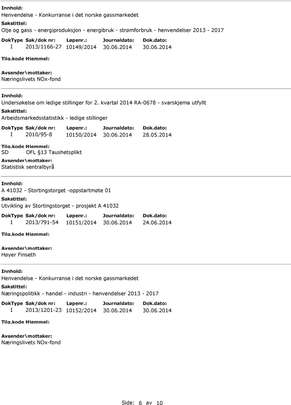 kvartal 2014 RA-0678 - svarskjema utfyllt Arbeidsmarkedsstatistikk - ledige stillinger 2010/95-8 10150/2014 OFL 13 Taushetsplikt Statistisk sentralbyrå 28.05.