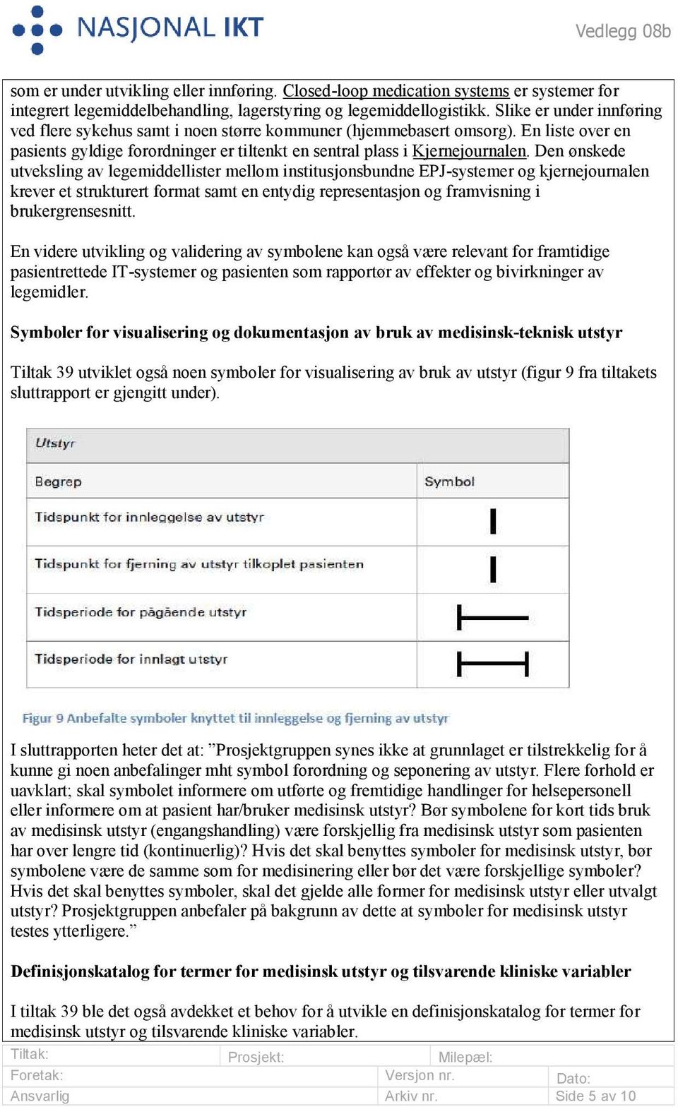 Den ønskede utveksling av legemiddellister mellom institusjonsbundne EPJ-systemer og kjernejournalen krever et strukturert format samt en entydig representasjon og framvisning i brukergrensesnitt.