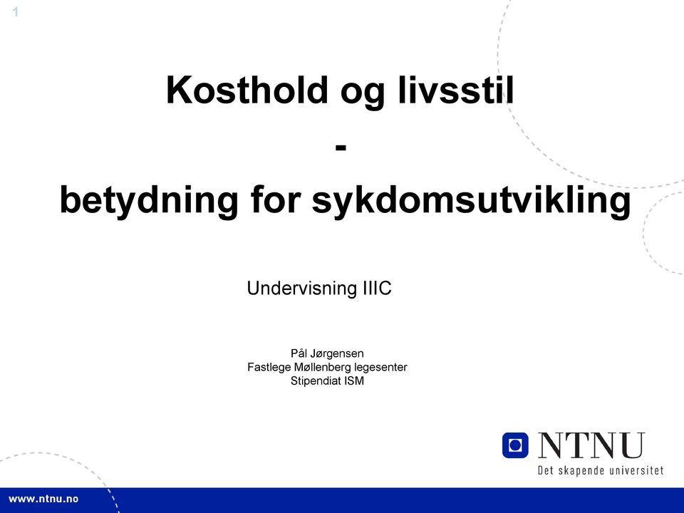 Undervisning IIIC Pål Jørgensen