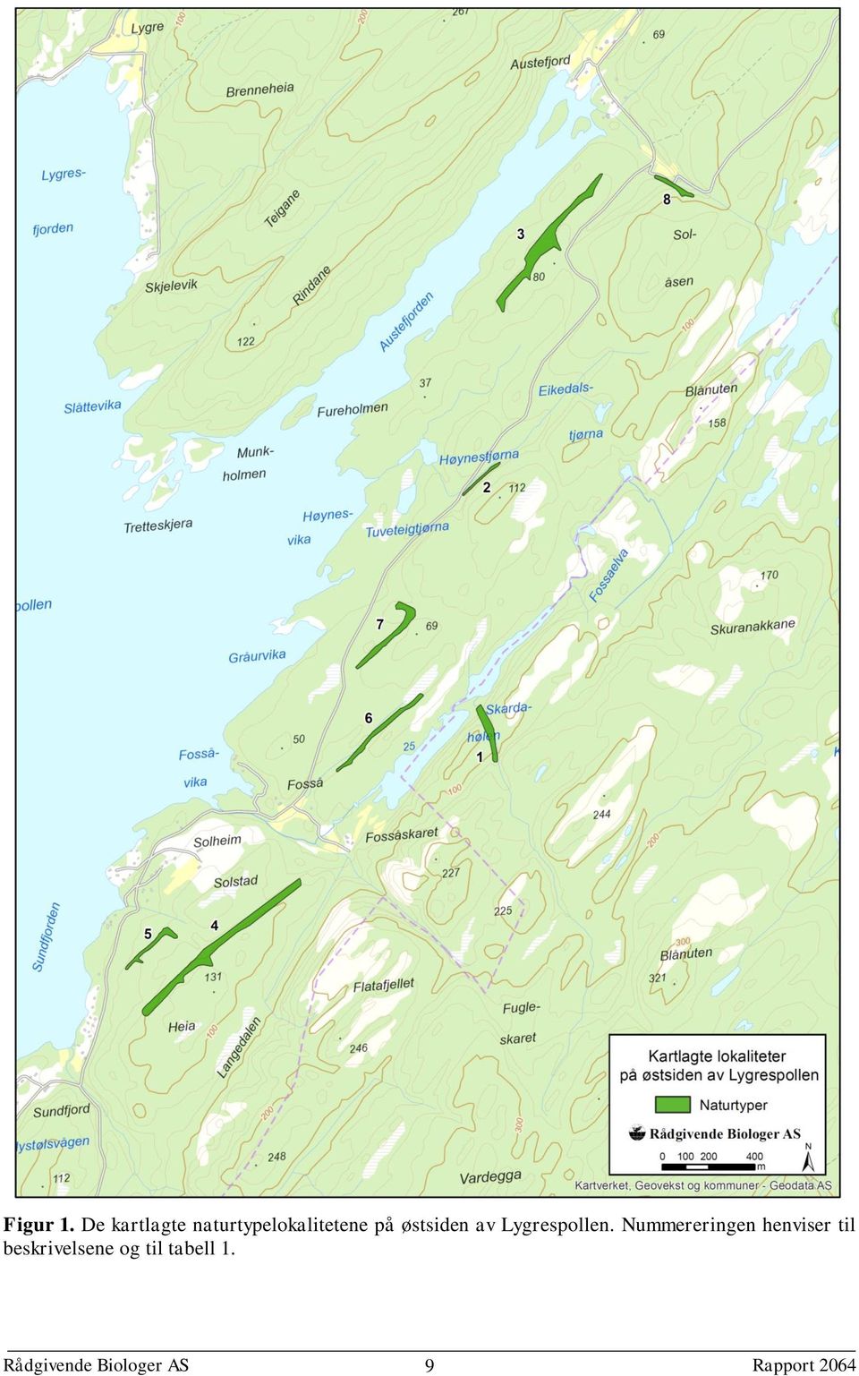 østsiden av Lygrespollen.