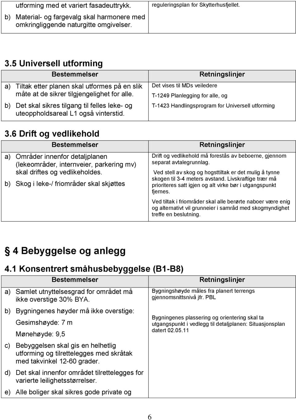 Det vises til MDs veiledere T-1249 Planlegging for alle, og T-1423 Handlingsprogram for Universell utforming 3.