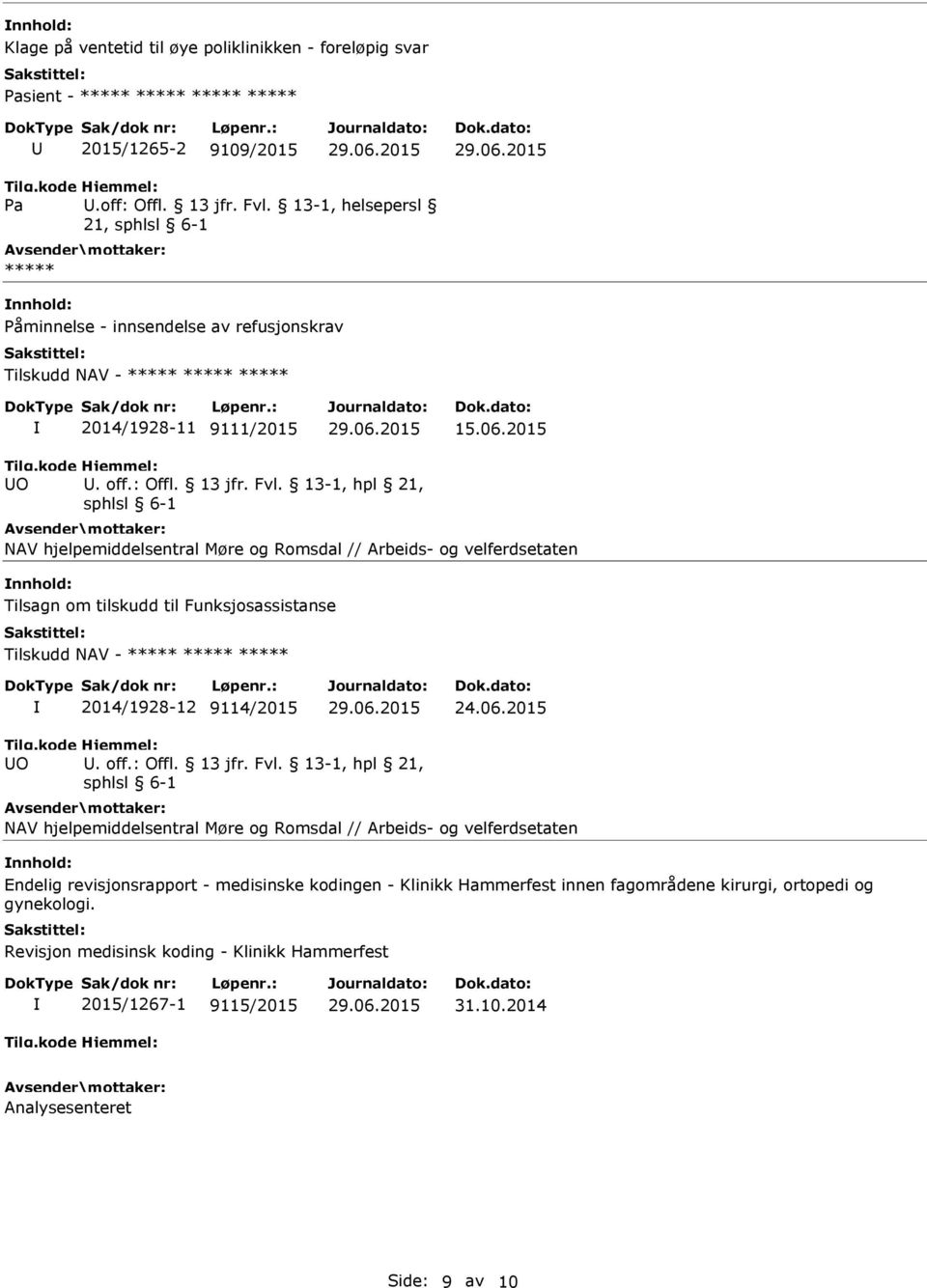 13-1, hpl 21, sphlsl 6-1 NAV hjelpemiddelsentral Møre og Romsdal // Arbeids- og velferdsetaten nnhold: lsagn om tilskudd til Funksjosassistanse lskudd NAV - ***** ***** ***** 2014/1928-12 9114/2015