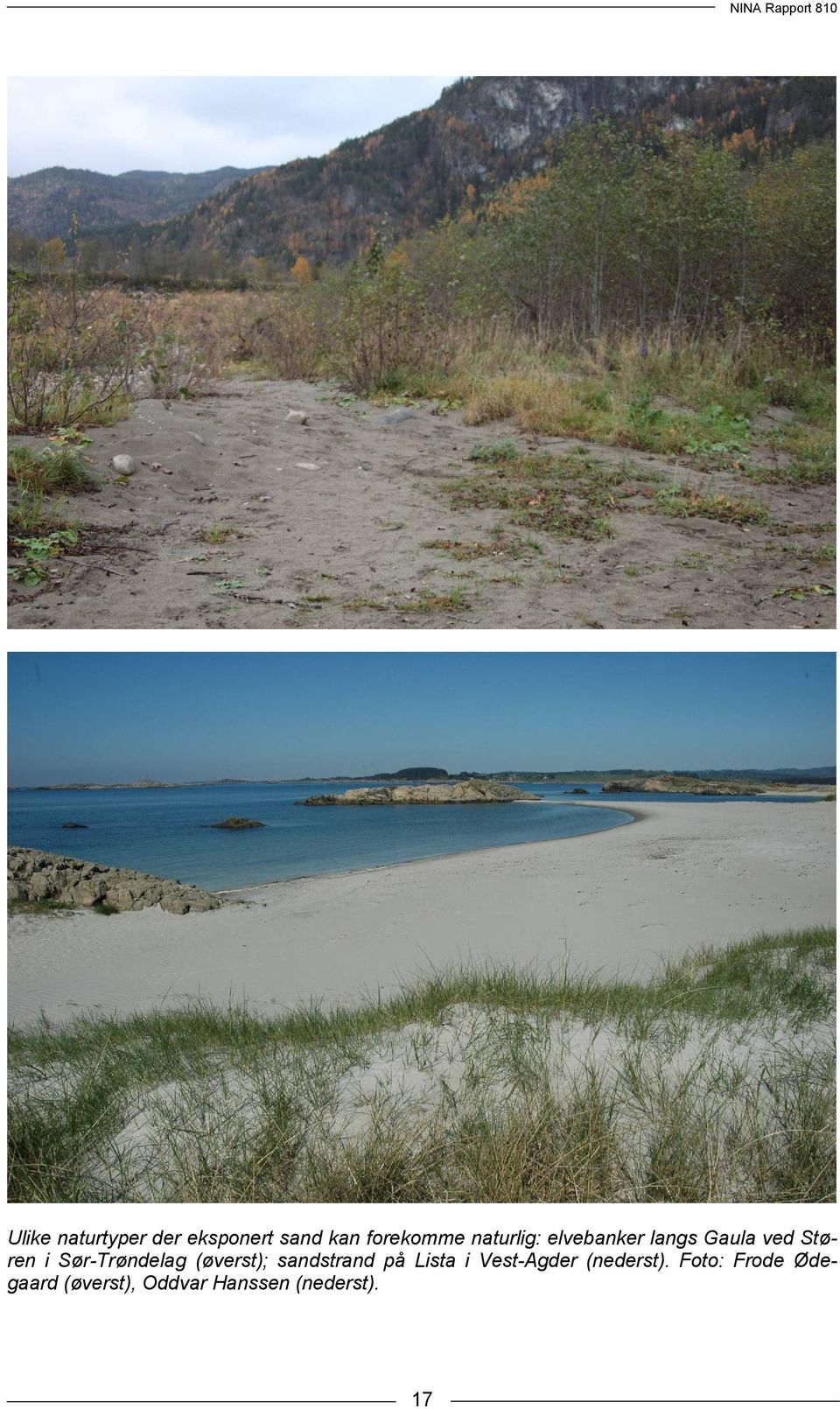 Sør-Trøndelag (øverst); sandstrand på Lista i