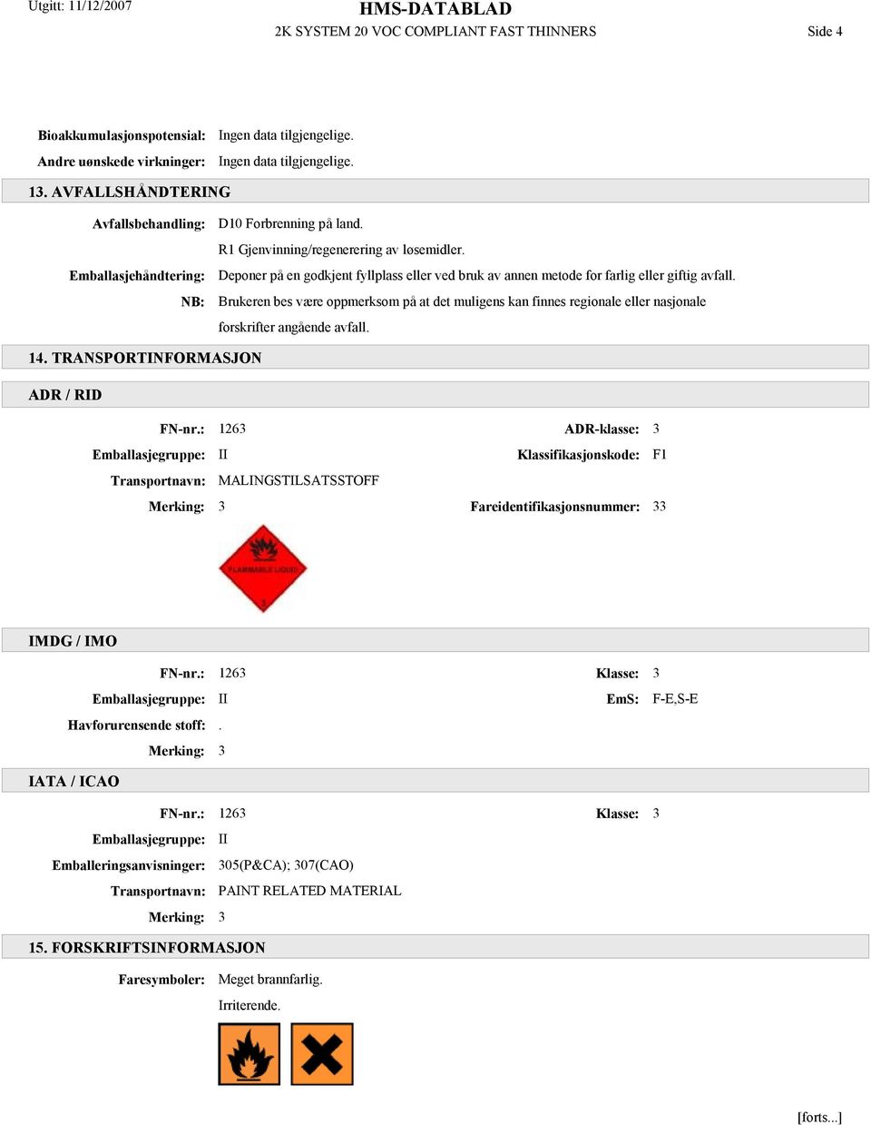 Deponer på en godkjent fyllplass eller ved bruk av annen metode for farlig eller giftig avfall.