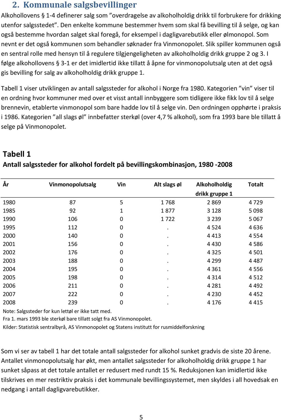 Som nevnt er det også kommunen som behandler søknader fra Vinmonopolet. Slik spiller kommunen også en sentral rolle med hensyn til å regulere tilgjengeligheten av alkoholholdig drikk gruppe 2 og 3.