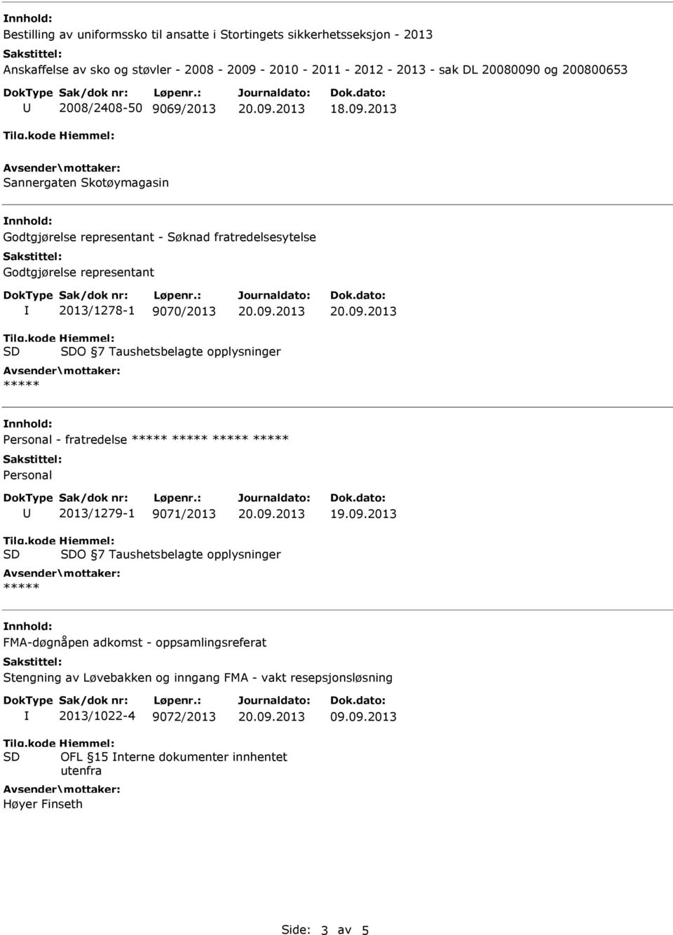 9071/2013 O 7 Taushetsbelagte opplysninger FMA-døgnåpen adkomst - oppsamlingsreferat Stengning av Løvebakken og