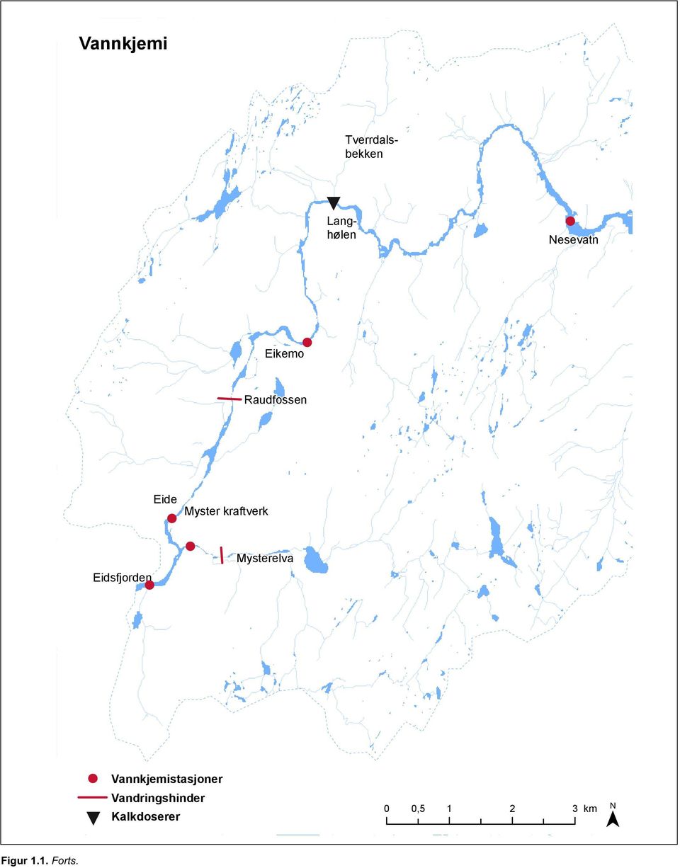 Eidsfjorden Mysterelva Vannkjemistasjoner