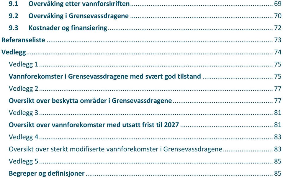 .. 77 Oversikt over beskytta områder i Grensevassdragene... 77 Vedlegg 3.