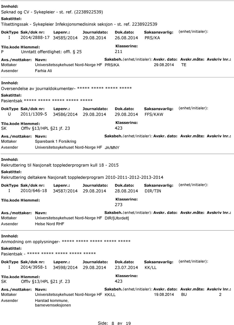 Sparebank 1 Forsikring niversitetssykehuset Nord-Norge HF JA/MNY Rekruttering til Nasjonalt topplederprogram kull 18-2015 Rekruttering deltakere Nasjonalt topplederprogram 2010-2011-2012-2013-2014