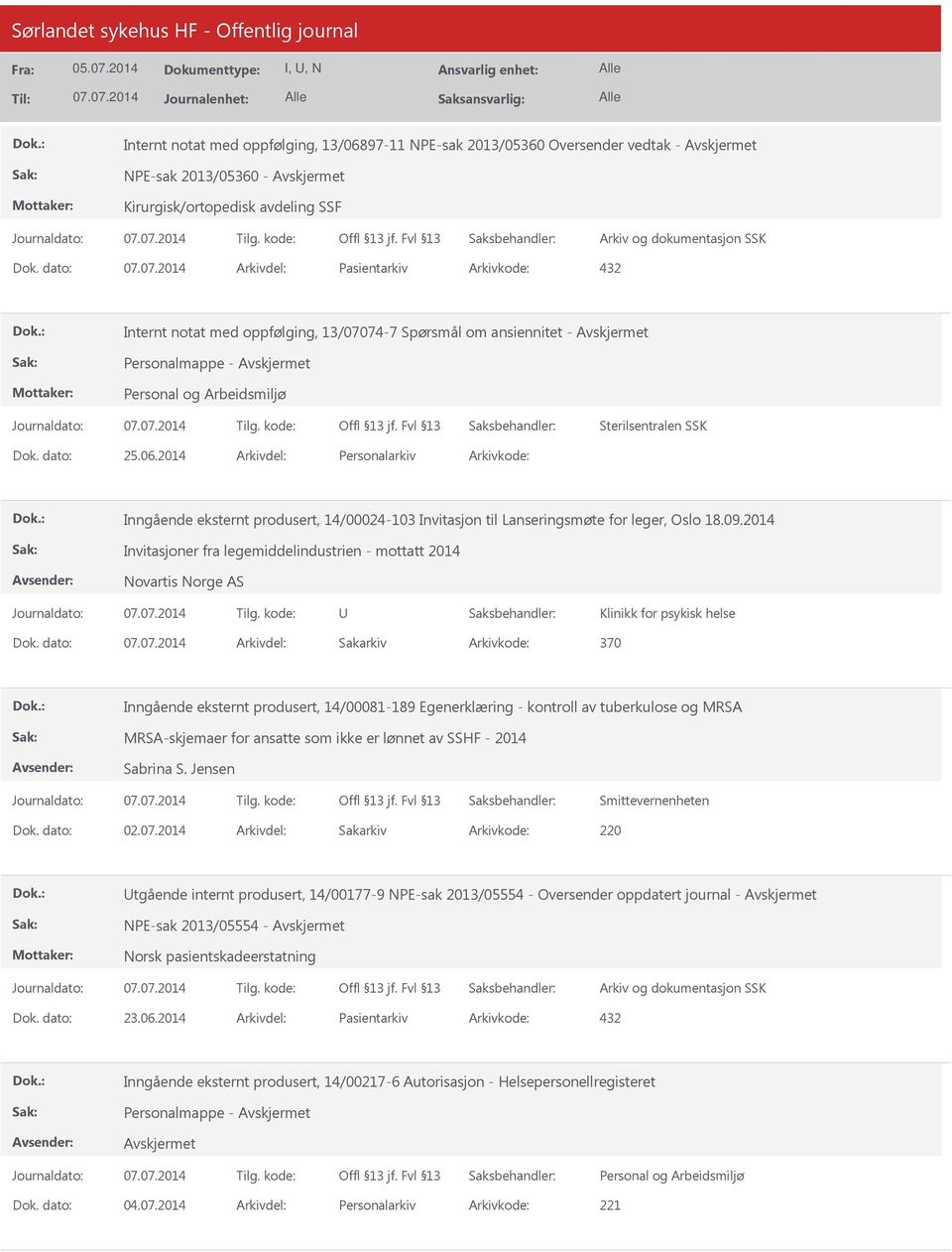 2014 Arkivdel: Personalarkiv Arkivkode: Inngående eksternt produsert, 14/00024-103 Invitasjon til Lanseringsmøte for leger, Oslo 18.09.