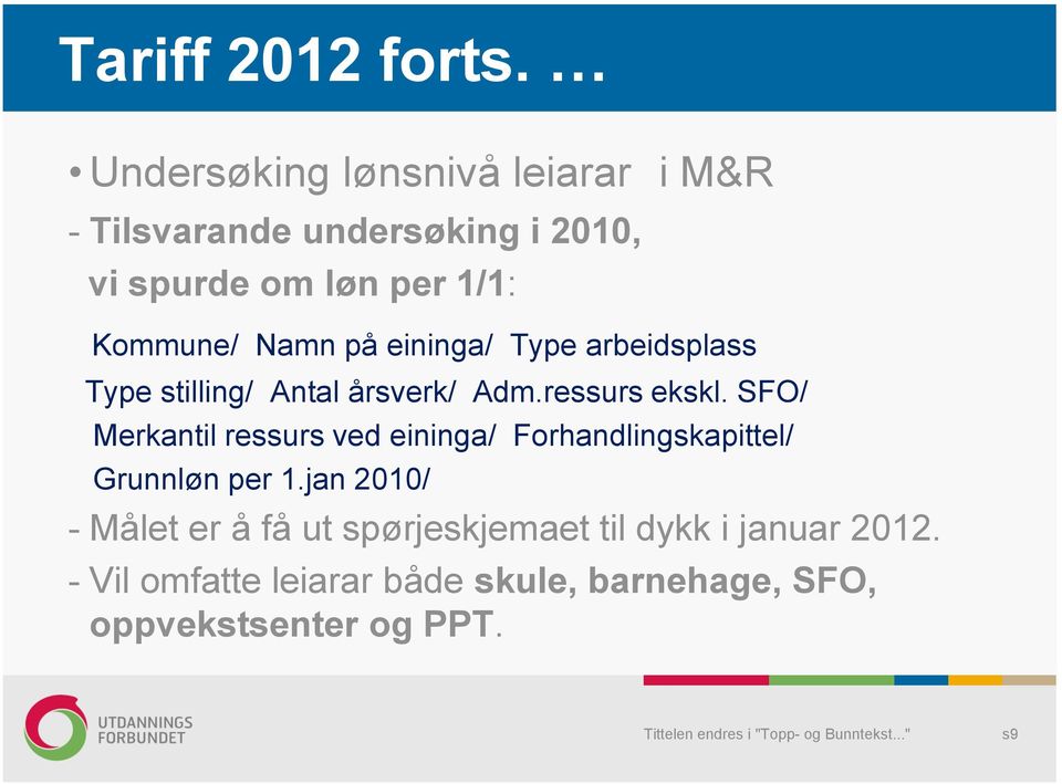 Namn på eininga/ Type arbeidsplass Type stilling/ Antal årsverk/ Adm.ressurs ekskl.