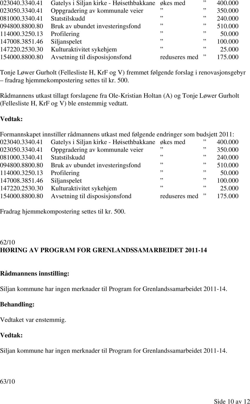80 Avsetning til disposisjonsfond reduseres med 175.000 Tonje Løwer Gurholt (Fellesliste H, KrF og V) fremmet følgende forslag i renovasjonsgebyr fradrag hjemmekompostering settes til kr. 500.