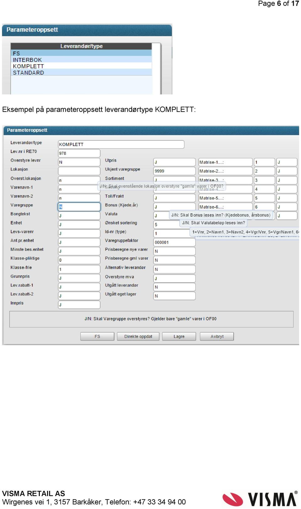 parameteroppsett