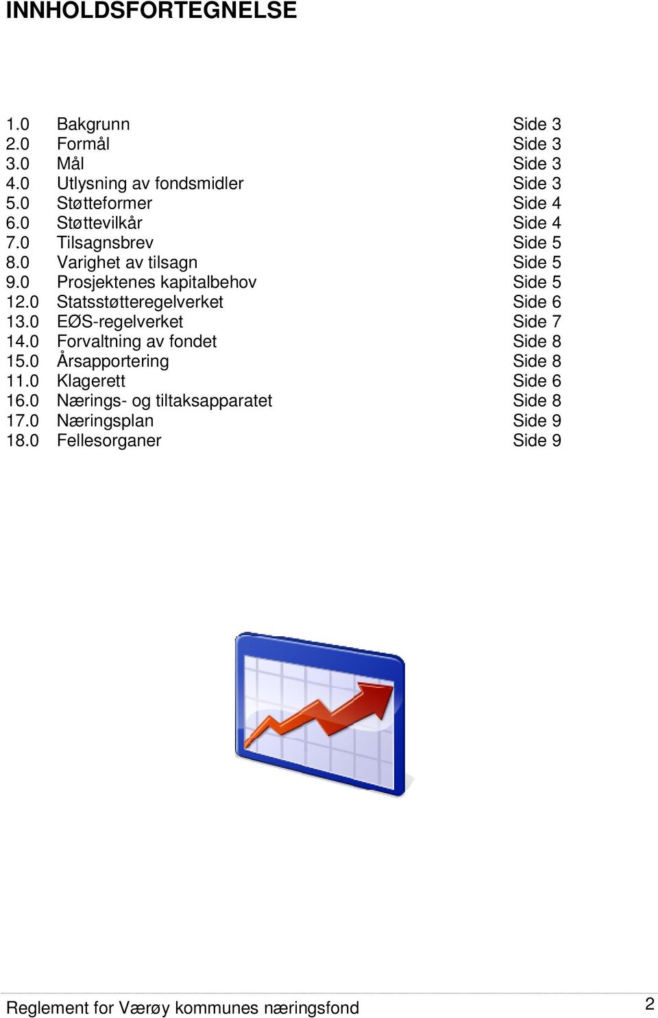 0 Prosjektenes kapitalbehov Side 5 12.0 Statsstøtteregelverket Side 6 13.0 EØS-regelverket Side 7 14.