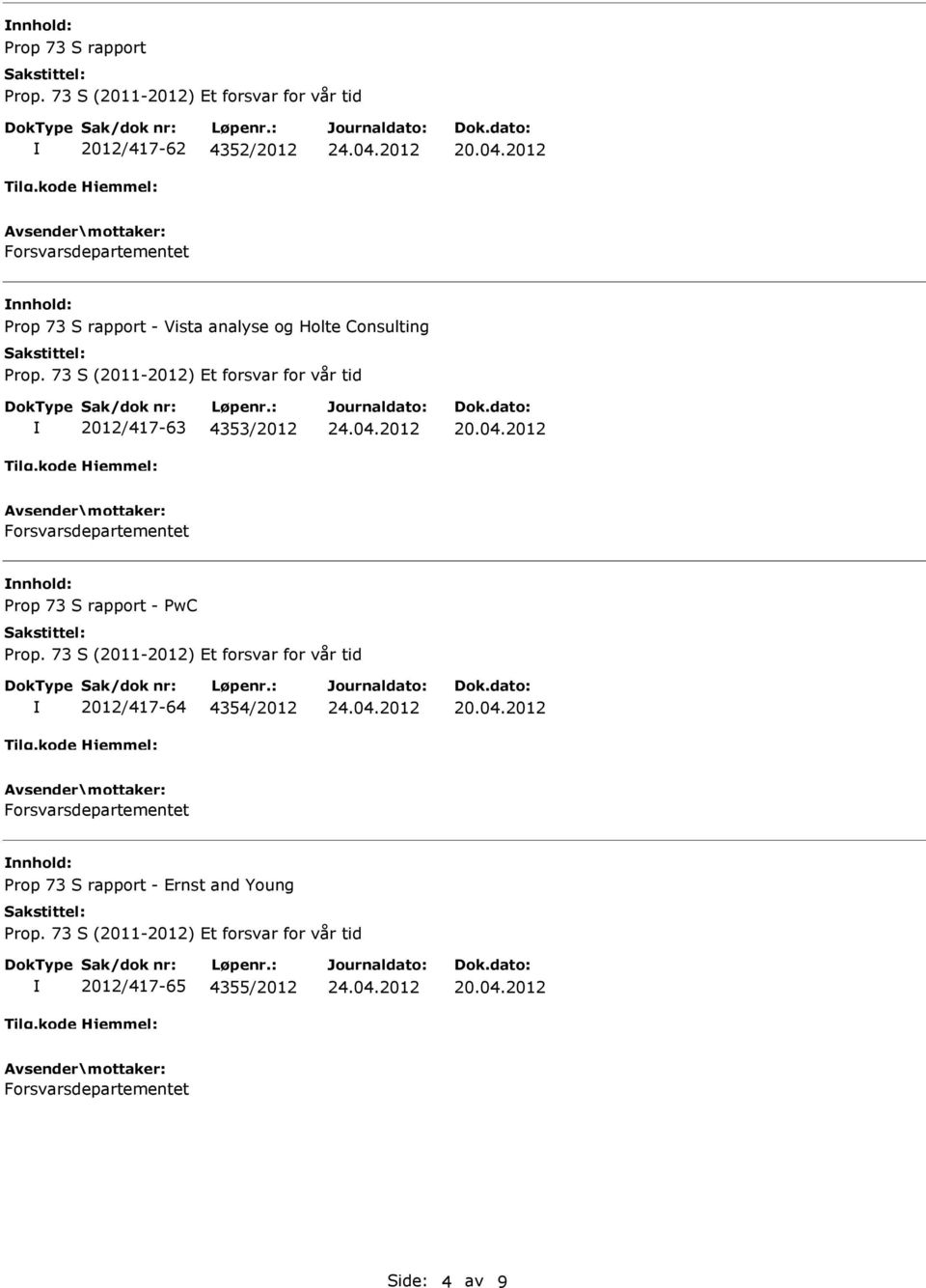 Prop 73 S rapport - PwC 2012/417-64 4354/2012 Prop 73 S