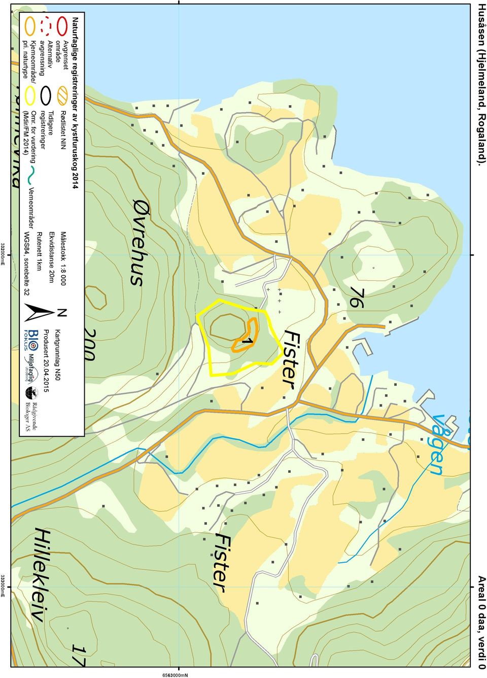 2015 Ekvidistanse 20m Hillekleiv Kartgrunnlag N50 Rødlistet NIN Målestokk 1:8 000 Naturfaglige registreringer av