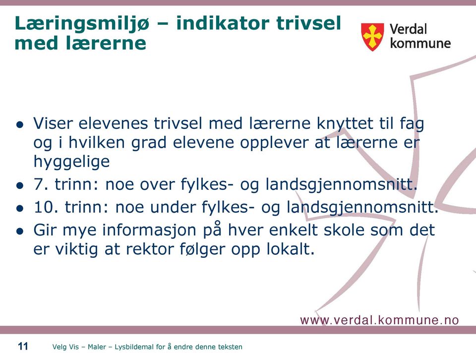 trinn: noe over fylkes- og landsgjennomsnitt. 10.