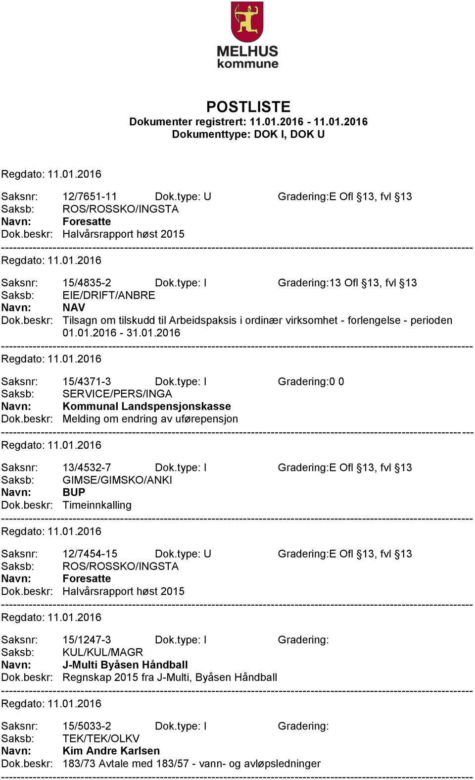 type: I Gradering:0 0 Saksb: SERVICE/PERS/INGA Navn: Kommunal Landspensjonskasse Dok.beskr: Melding om endring av uførepensjon Saksnr: 13/4532-7 Dok.