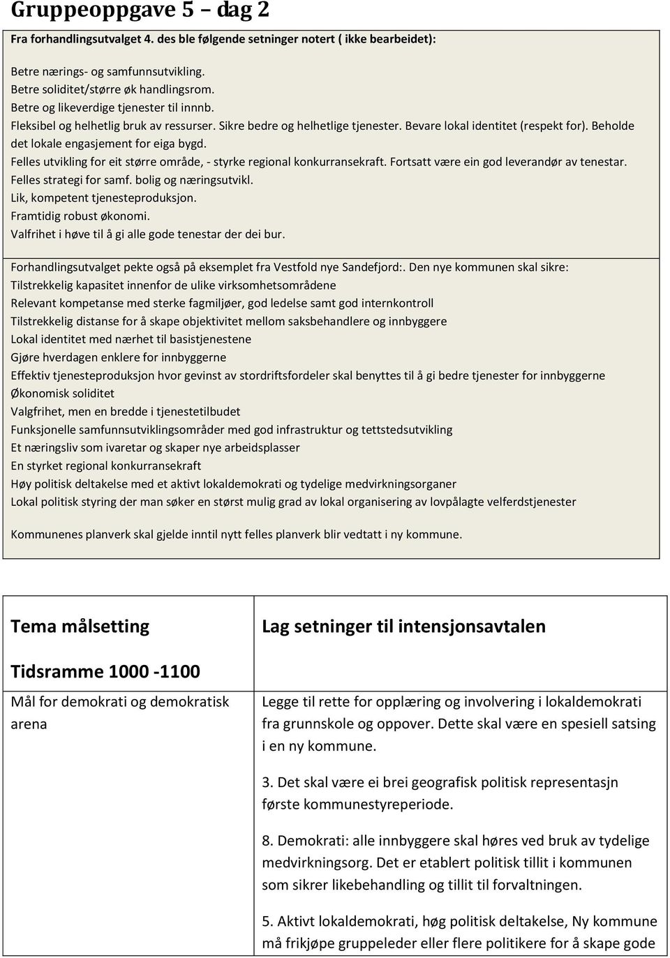 Beholde det lokale engasjement for eiga bygd. Felles utvikling for eit større område, - styrke regional konkurransekraft. Fortsatt være ein god leverandør av tenestar. Felles strategi for samf.