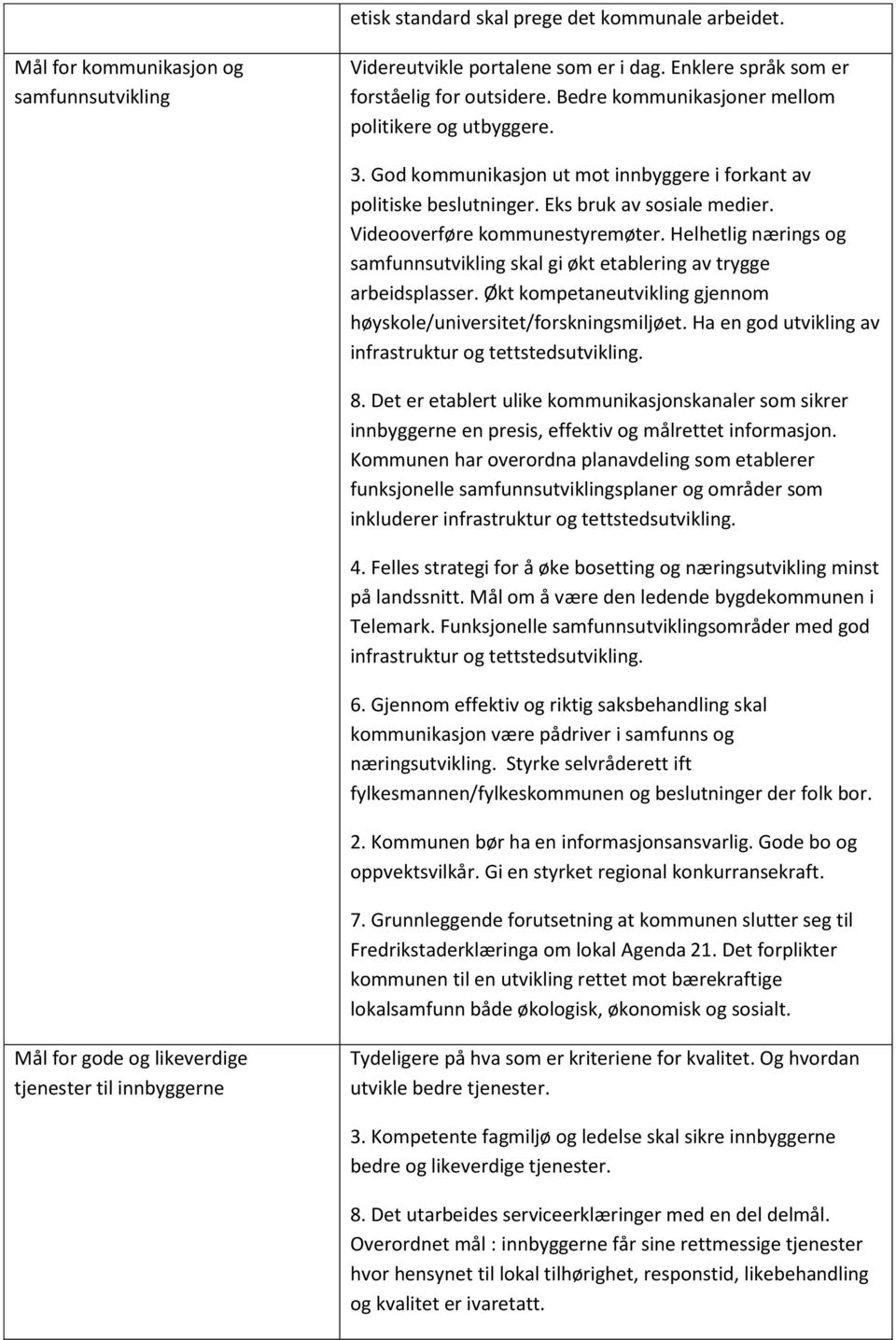 Helhetlig nærings og samfunnsutvikling skal gi økt etablering av trygge arbeidsplasser. Økt kompetaneutvikling gjennom høyskole/universitet/forskningsmiljøet.