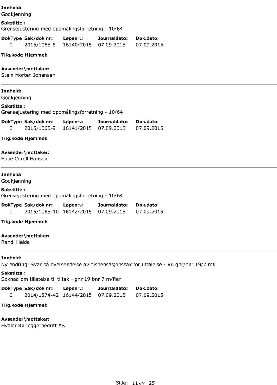 oppmålingsforretning - 10/64 2015/1065-10 16142/2015 Randi Heide Ny endring!