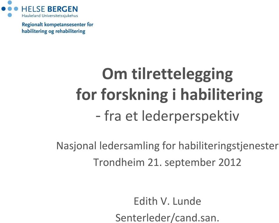 ledersamling for habiliteringstjenester