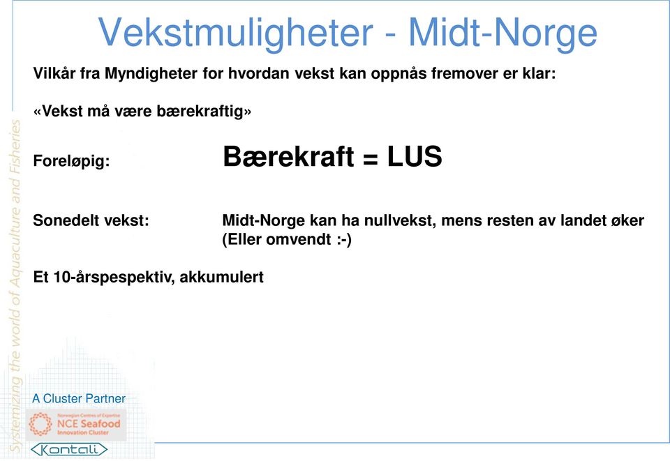 10-årspespektiv, akkumulert Forskjell mellom 2,5% årlig vekst, og 1% årl vekst Norge: En produksjon tilsvarende «hele 2015»