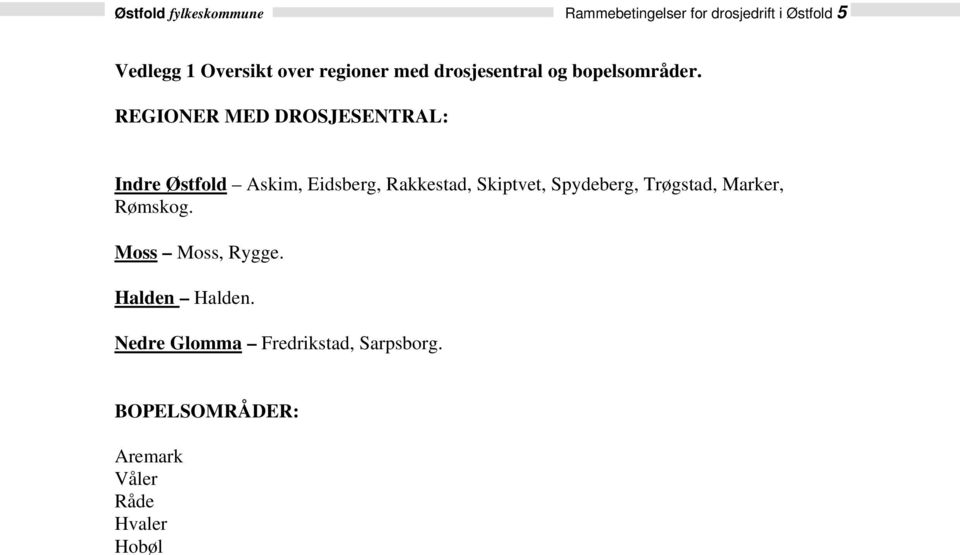 REGIONER MED DROSJESENTRAL: Indre Østfold Askim, Eidsberg, Rakkestad, Skiptvet, Spydeberg,