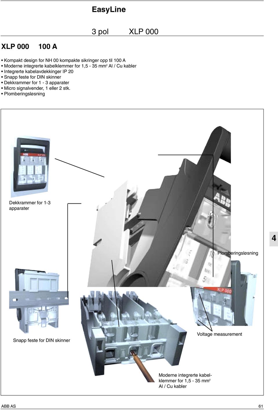 Dekkrammer for 1-3 apparater Micro signalvender, 1 eller 2 stk.