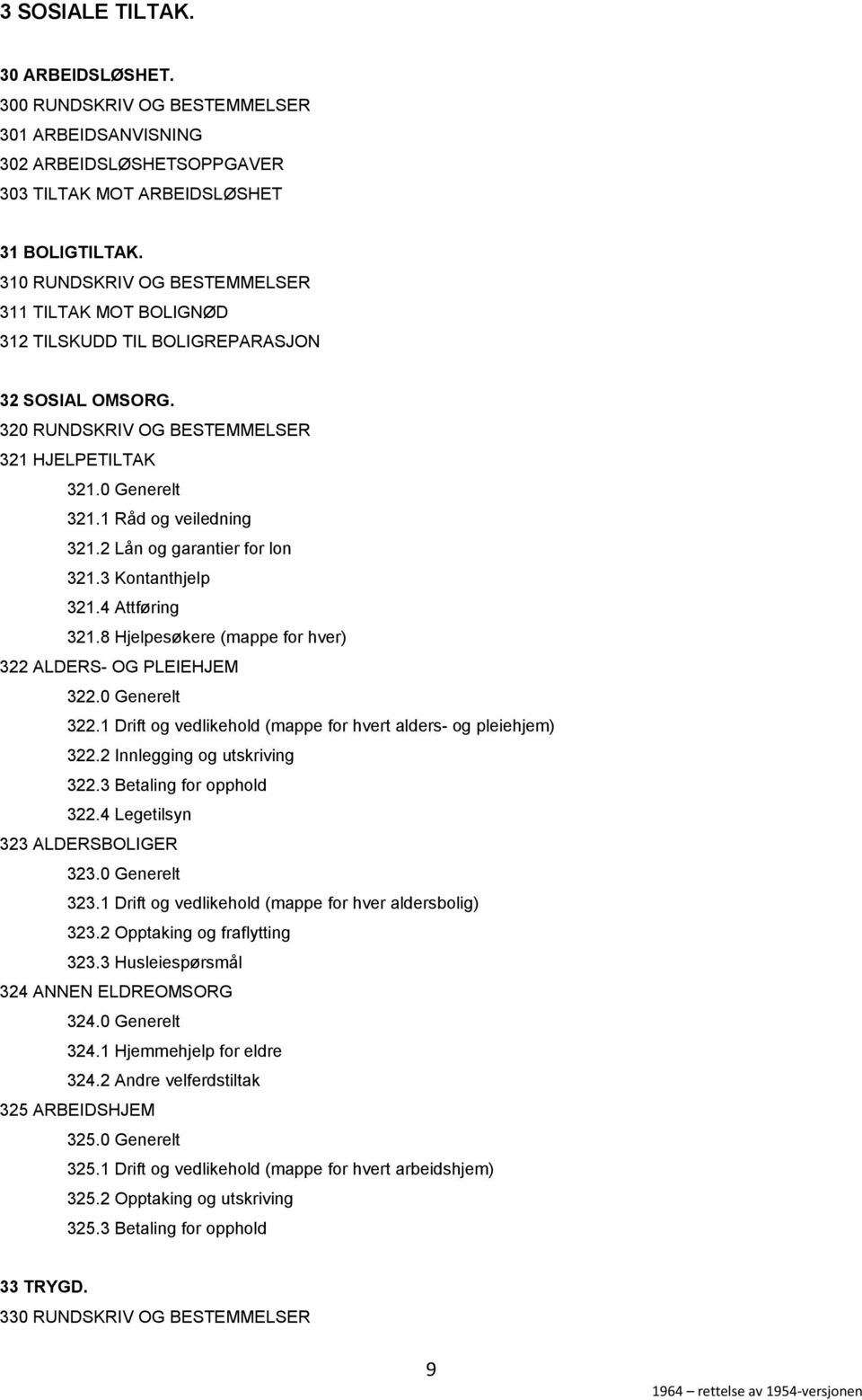 2 Lån og garantier for lon 321.3 Kontanthjelp 321.4 Attføring 321.8 Hjelpesøkere (mappe for hver) 322 ALDERS- OG PLEIEHJEM 322.0 Generelt 322.