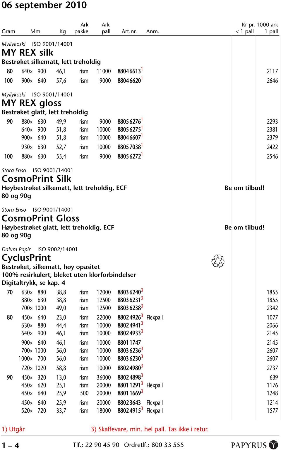 9001/14001 MY REX gloss Bestrøket glatt, lett treholdig 90 880 630 49,9 rism 9000 8805 6276 1 2293 640 900 51,8 rism 10000 8805 6275 1 2381 900 640 51,8 rism 10000 8804 6607 1 2379 930 630 52,7 rism