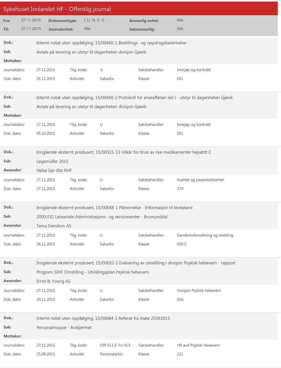 2015 Arkivdel: Sakarkiv 051 Inngående eksternt produsert, 15/00515-13 Vilkår for bruk av nye medikamenter hepatitt C Legemidler 2015 Helse Sør-Øst RHF Kvalitet og pasientsikkerhet Dok.